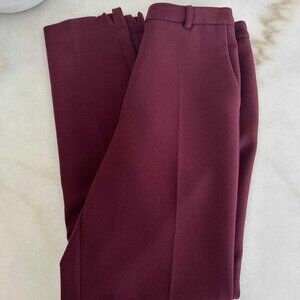 Topshop Burgundy Cigarette Trousers